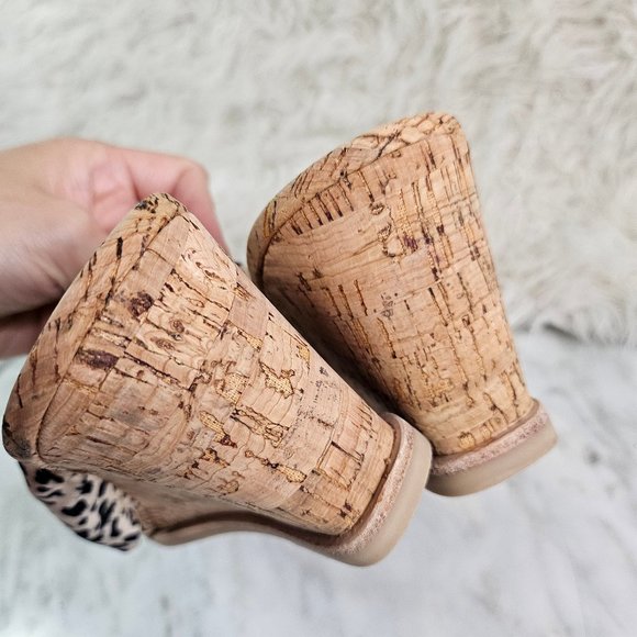 Dolce Vita Women's Leopard Strapped Cork Wedge Sandals EU-38/US L7 M5 - Picture 7 of 7